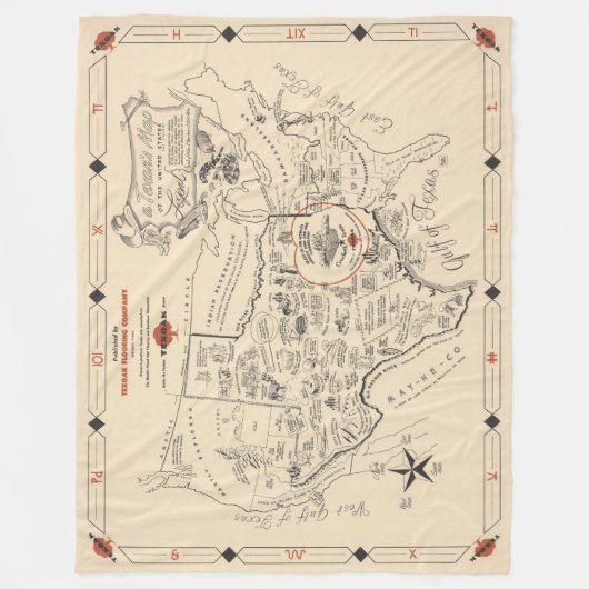 A Texan's Map of the United States (of Texas) Fleece Deken (Voorkant)