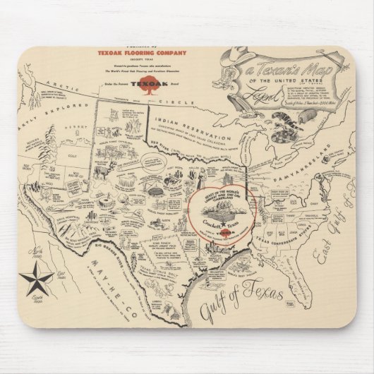 A Texan's Map of the United States (of Texas) Muismat (Voorkant)