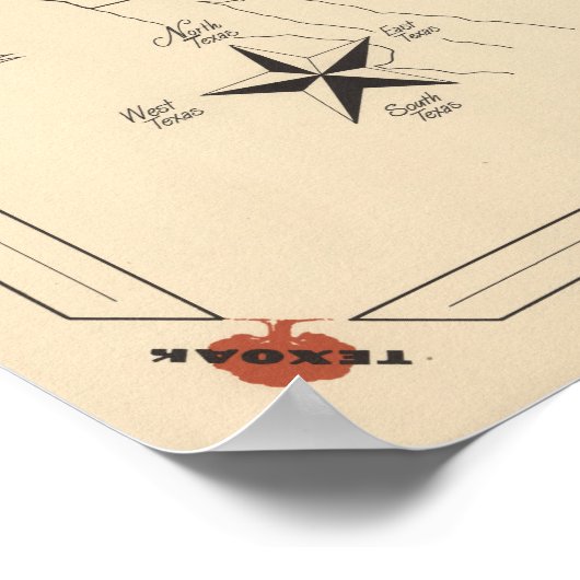 A Texan's Map of the United States (of Texas) Poster (Hoek)