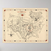 A Texan's Map of the United States (of Texas) Poster (Voorkant)