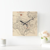 A Texan's Map of the United States (of Texas) Vierkante Klok (Huis)