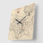 A Texan's Map of the United States (of Texas) Vierkante Klok (Hoek)