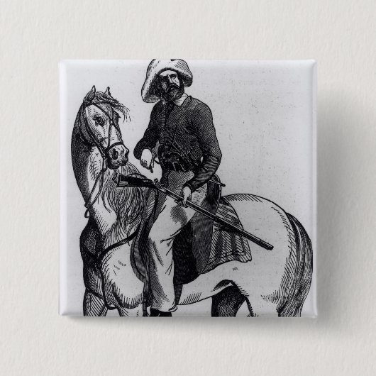 A Texas Ranger Vierkante Button 5,1 Cm (Voorkant)