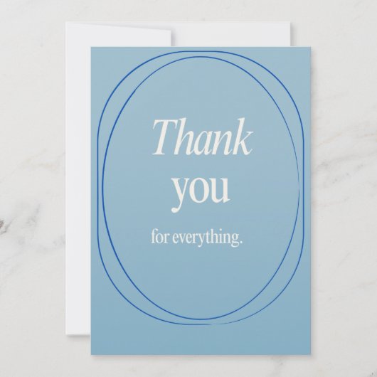 A thank you card for different occasions in blue bedankkaart (Voorkant)