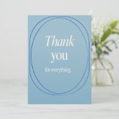 A thank you card for different occasions in blue bedankkaart (Staand voorkant)
