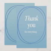 A thank you card for different occasions in blue bedankkaart (Voorkant / Achterkant)