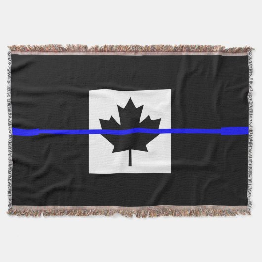 A Thin Blue Line Canadese vlag Deken (Voorkant)