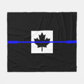 A Thin Blue Line Canadese vlag Fleece Deken (Voorkant (Horizontaal))