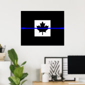 A Thin Blue Line Canadese vlag Poster (Thuiskantoor)
