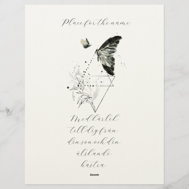 A thoughtfully designed sympathy card briefhoofd (Achterkant)