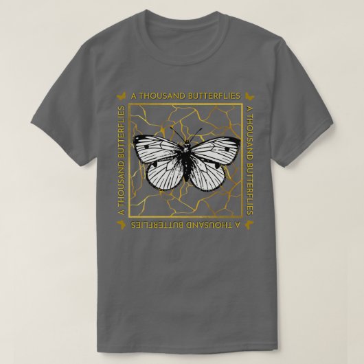 A Thousand Butterflies Gold Kintsugi T-shirt (Design voorkant)