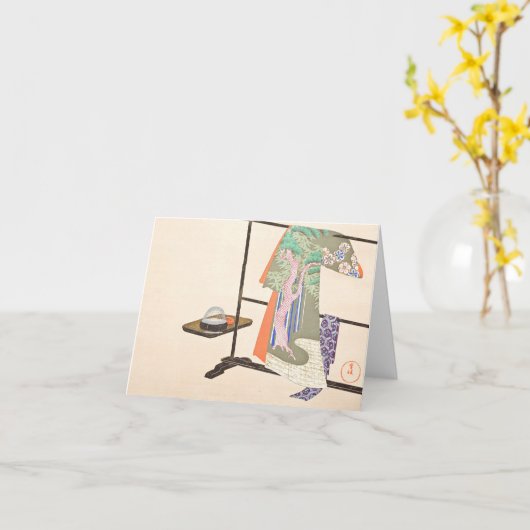  "A Thousand Grasses 4“ Kamisaka Sekka Ukiyo-E   Kaart (Gele Bloem)