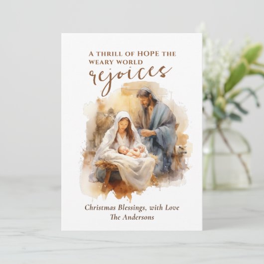 A Thrill of Hope beroemd gemaakt door Christmas Ca Feestdagenkaart (Staand voorkant)