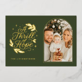 A Thrill of Hope Green & Gold Arch Photo Religious Folie Feestdagenkaart (Voorkant)