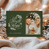 A Thrill of Hope Green Religious Arch Photo Feestdagenkaart