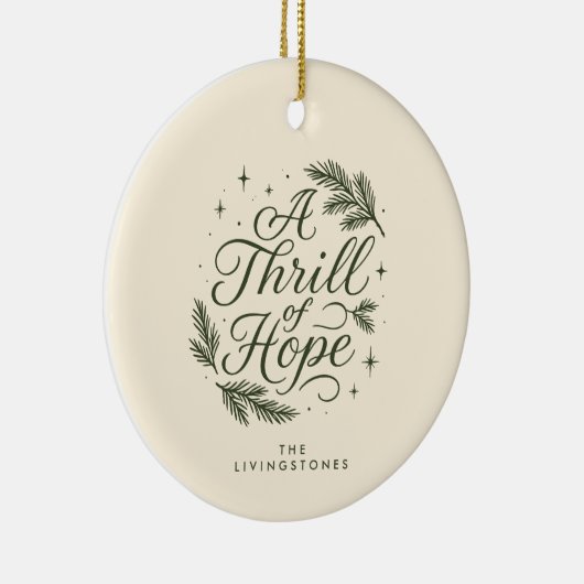 A Thrill of Hope Green Religious Keramisch Ornament (Rechts)