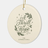 A Thrill of Hope Green Religious Keramisch Ornament (Links)