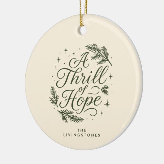 A Thrill of Hope Green Religious Keramisch Ornament (Links)