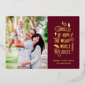 A Thrill of Hope | Moderne kerstfoto Folie Feestdagenkaart (Voorkant)