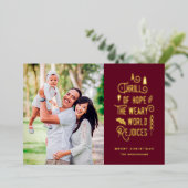 A Thrill of Hope | Moderne kerstfoto Folie Feestdagenkaart (Staand Voorkant)