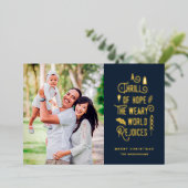 A Thrill of Hope | Moderne kerstfoto Folie Feestdagenkaart (Staand Voorkant)