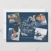 A Thrill of Hope Navy 4 Photo Collage Religious Feestdagenkaart (Voorkant)