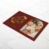 A Thrill of Hope Red Religious Arch Photo Folie Feestdagenkaart (Gedraaid)