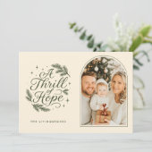 A Thrill of Hope Religious Photo Feestdagenkaart (Staand voorkant)