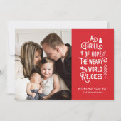 A Thrill of Hope | Rood | Modern One-foto Feestdagenkaart (Voorkant)