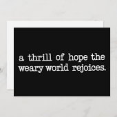 A Thrill Of Hope The Weary World Rejoices Christ Feestdagenkaart (Voorkant / Achterkant)