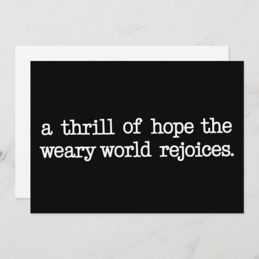 A Thrill Of Hope The Weary World Rejoices Christ Feestdagenkaart (Voorkant / Achterkant)