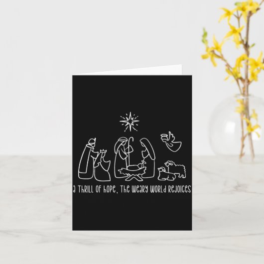 A Thrill Of Hope The Weary World Rejoices Merry Xm Kaart (Gele Bloem)