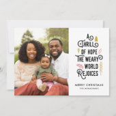 A Thrill of Hope | White Gold | Modern One-foto Feestdagenkaart (Voorkant)