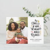 A Thrill of Hope | White Gold | Modern One-foto Feestdagenkaart (Staand voorkant)