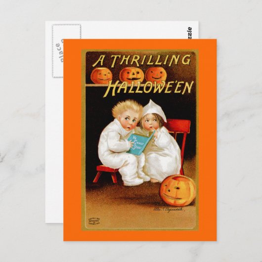 " A Thrilling Halloween" Briefkaart (Voorkant / Achterkant)