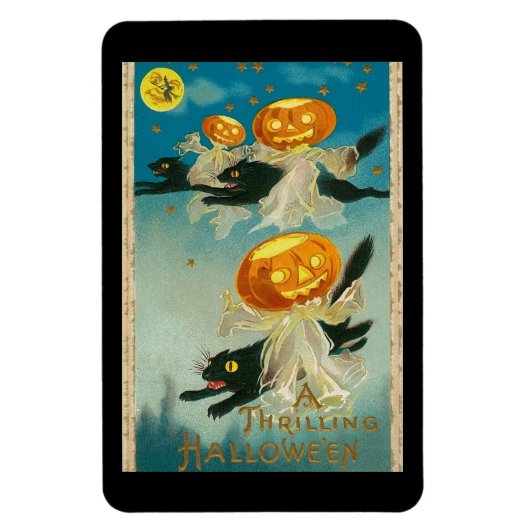 A Thrilling Hwe'en, Black Cats, Jack O Lantern Magneet (Verticaal)