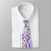 A tie with a vibrant, colorful paisley pattern  stropdas (Gebonden)