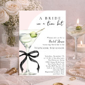 A Tini Bit Black Bow Martini Pink Bridal Shower Kaart