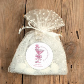 A Tini Bit Engaged Pink Martini Bridal Shower  Ronde Sticker