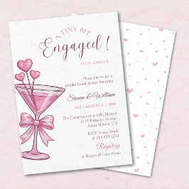 A Tini Bit Engaged Pink Martini Couple Shower Kaart