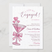 A Tini Bit Engaged Pink Martini Couple Shower Kaart (Voorkant)