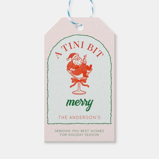 A Tini Bit Merry Christmas Santa Claus Cadeaulabel (Voorkant)