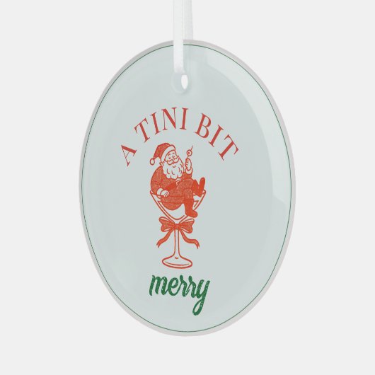 A Tini Bit Merry Christmas Santa Claus Glas Ornament (Voorkant links)