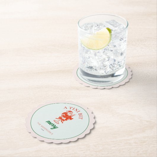 A Tini Bit Merry Christmas Santa Claus Kartonnen Onderzetters (Insitu)