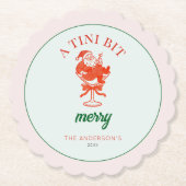 A Tini Bit Merry Christmas Santa Claus Kartonnen Onderzetters (Voorkant)