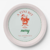 A Tini Bit Merry Christmas Santa Claus Papieren Bordje (Voorkant)