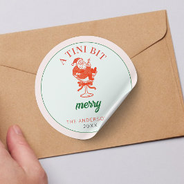A Tini Bit Merry Christmas Santa Claus Ronde Sticker