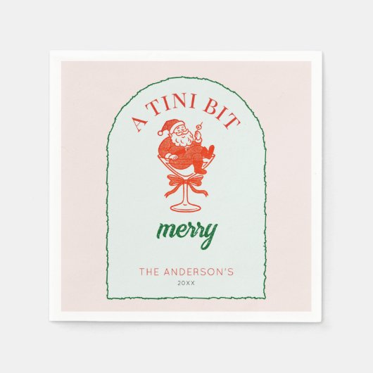 A Tini Bit Merry Christmas Santa Claus Servet (Voorkant)