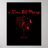 A Tini Bit Merry Funny Santa Martini Tail Christma Poster (Voorkant)
