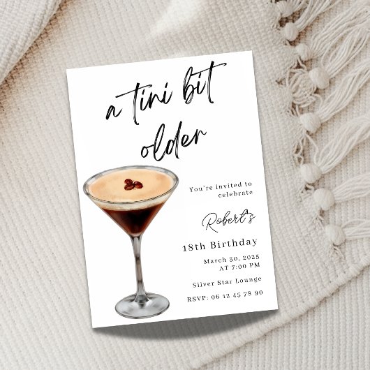 A Tini Bit Older 18th Birthday Invitation Kaart